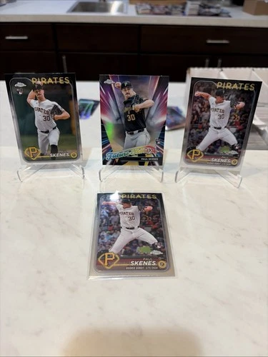 Paul Skenes 2024 Topps Chrome (4) Card RC Lot With Future Stars Refractor!