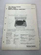 Harman Kardon T30C Original Supplementary Manual Free Shipping