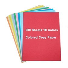 Colored Copy Paper 8.5 x 11 Colored Print Paper, 10 Colors Letter Size Colore...