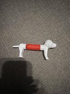 poptube Sausage Dog Sensory fidget toy White Dog Red Body
