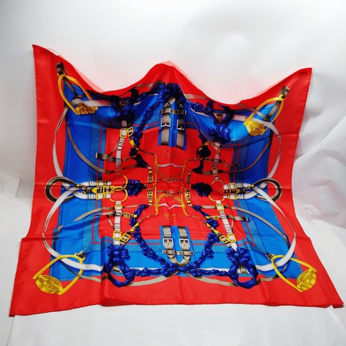 Hermes Silk Scarf Reds Authentic Pre-owned 2155399