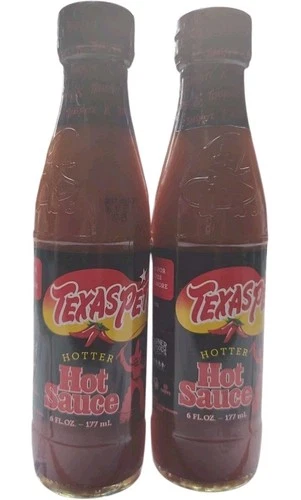 Texas Pete Hotter Hot Sauce Wing Sauce 6 oz Shakeable Bottles 2 Pack