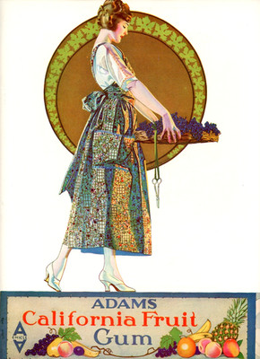 1920 Original Adams California Fruit Chewing Gum Ad. Coles Phillips. Large Page