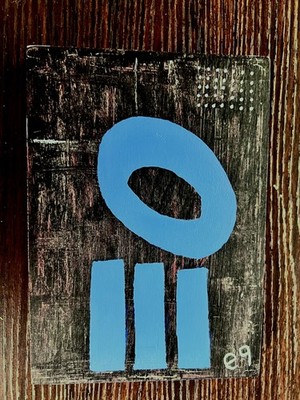 e9Art 5x7 'making marks (ii)' outsider art brut abstract primitive naive