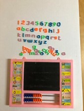 Spelling board and abacus with letters Vintage 1960's