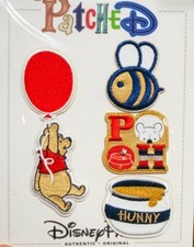 Disney Parks Patched Winnie the Pooh Patch Set Adhesive Bee Pooh Hunny NIP