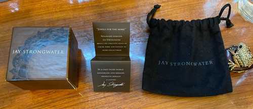 Beautiful Jay Strongwater Swarovski Crystal Frog on Trinket Box w/JS Bag+Box - Picture 12 of 13