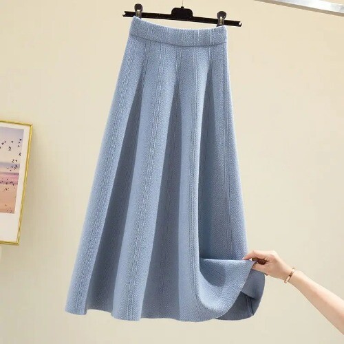 Knitted Skirt Good Quality New Thicken High Waist Elastic Band Sweater - Bild 8 von 33