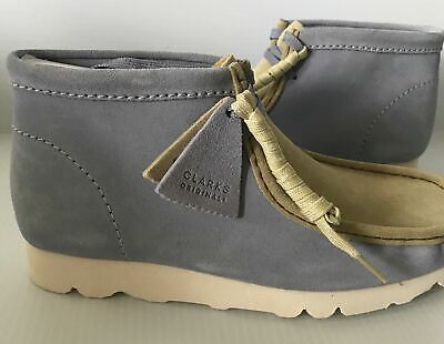 Clarks Wallabees Suede Cool Blue & Maple Vibram Sole Womens Clarks Wallabees Suede Cool Blue & Maple Vibram Sole Womens