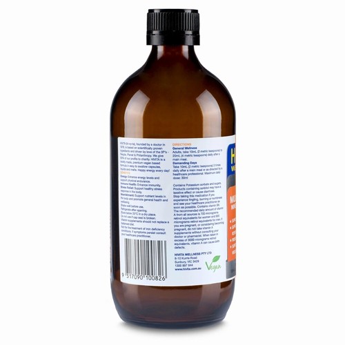 HIVITA Wellness Multivitamin Minerals & Herbs 500mL Oral Liquid Liquivita Vegan - Picture 2 of 2