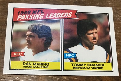 1987 TOPPS #227 DAN MARINO PASSING LEADERS Miami Dolphins
