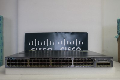 Cisco Catalyst WS-C3750X-48P-E with C3KX-NM-1G - Poe Gigabit Switch DUAL POWER 