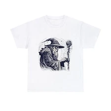 Minimalist Streetwear Designer Unisex T-shirt - Magical Wizard Staff Warlock