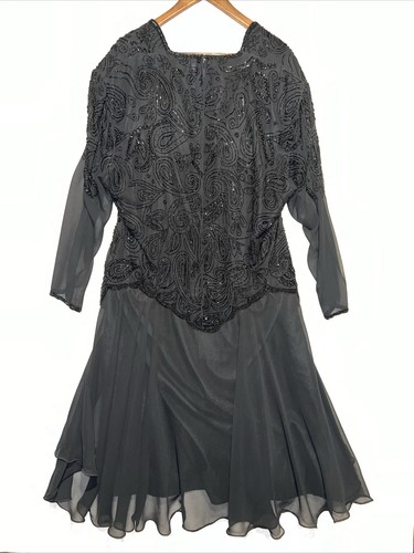 VTG GUNIT Fashions Beaded Cocktail Party Evening Dress No Size Paisley Pattern - Picture 9 of 18