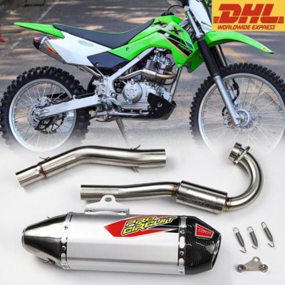 SET PIPE EXHAUST MUFFLER RACING CARBON FOR KAWASAKI KLX140 KLX140L