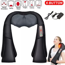 Shiatsu Back Neck and Shoulder Massager with Heat Deep Tissue 3D Kneading Pillow