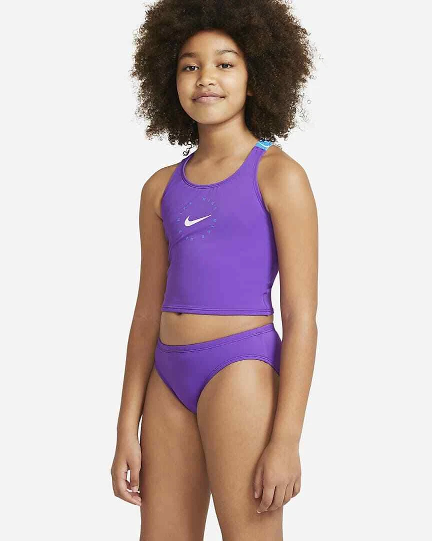 Nike Kids Girls Purple Crossback Midkini Size Medium (10-12 | eBay