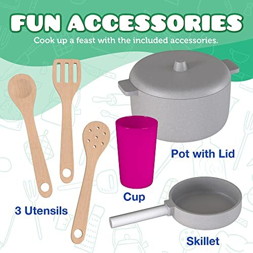 Play Kitchen Wooden Kitchen Playset for Toddlers & Big Kids Comes