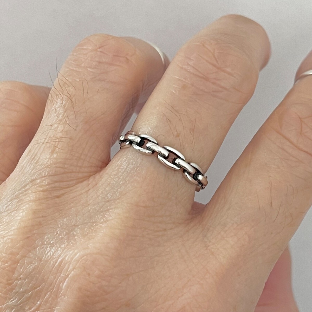 指輪・リング Sterling Silver925 Hanging Chain Ring For Men & Women Sterling Silver925 Hanging Chain Ring For Men & Women