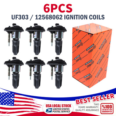 6x OEM Ignition Coil UF303 BS-C1395 For Chevrolet Trailblazer GMC Isuzu Buick