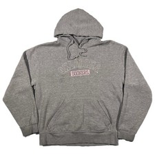 Oklahoma Sooners Y2K J America Graphic Embroidered Hoodie Gray Pink Medium 