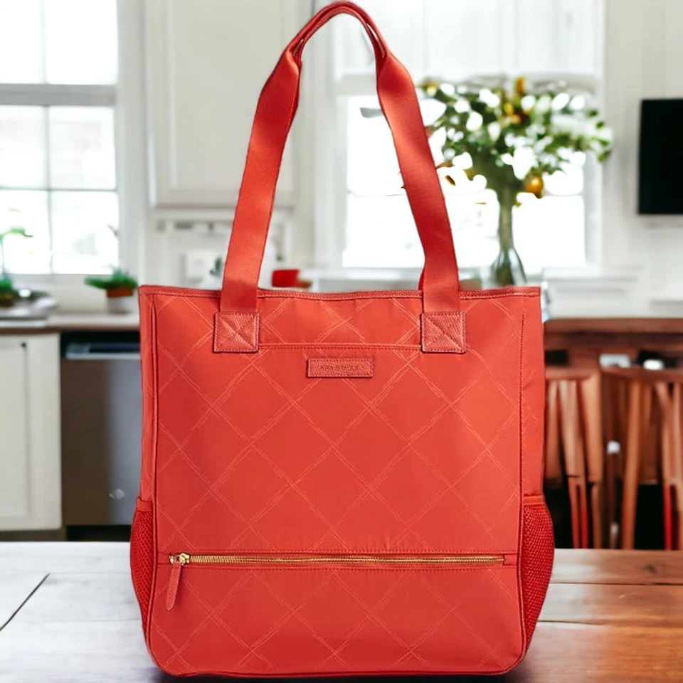 Bolso de Mano Nueva Vera Bradley Preppy Poly NoSo - Estampado Retirado (Naranja) Cartera para Portátil