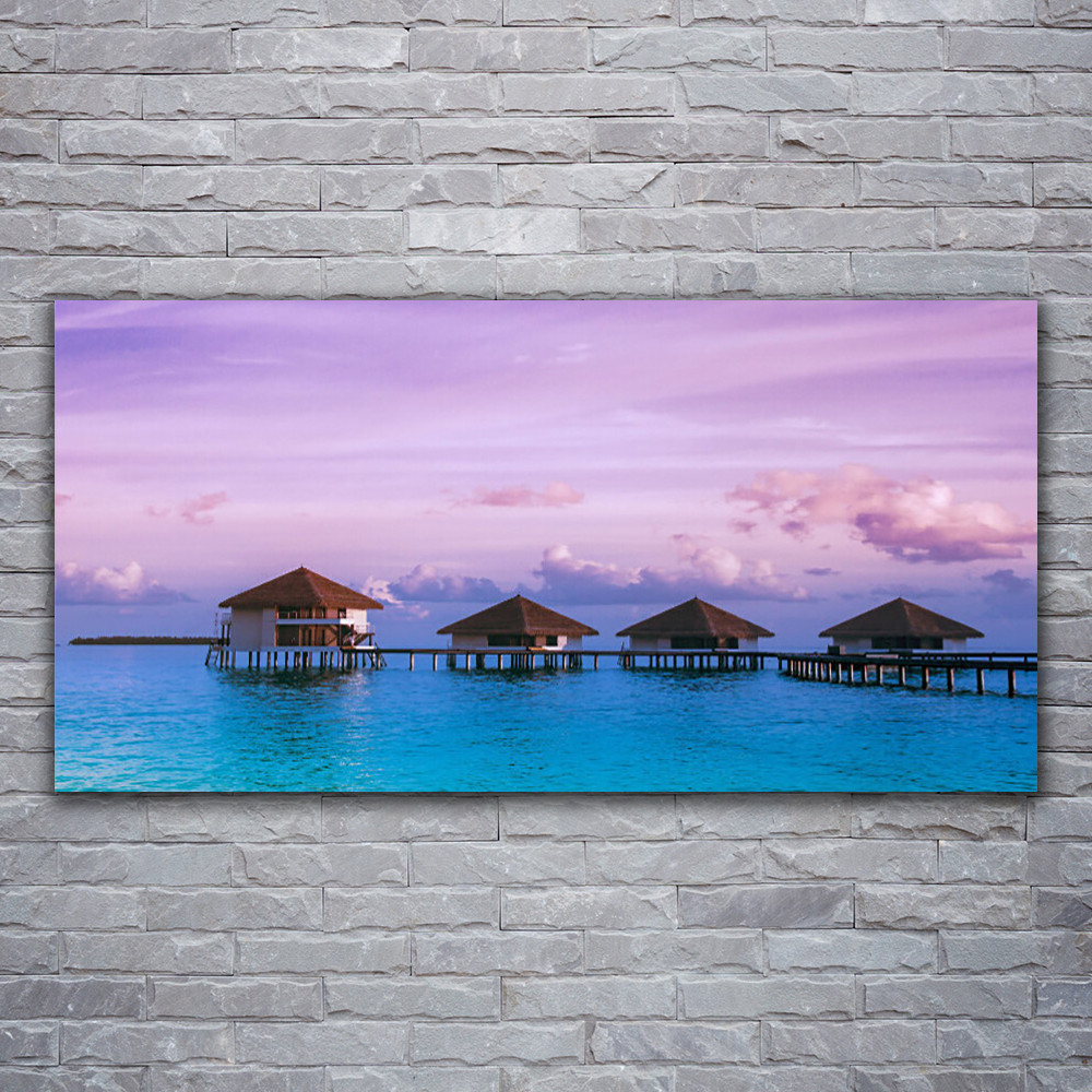 Tableau sur verre acrylique de 120x60 cm avec impression mer Tulup