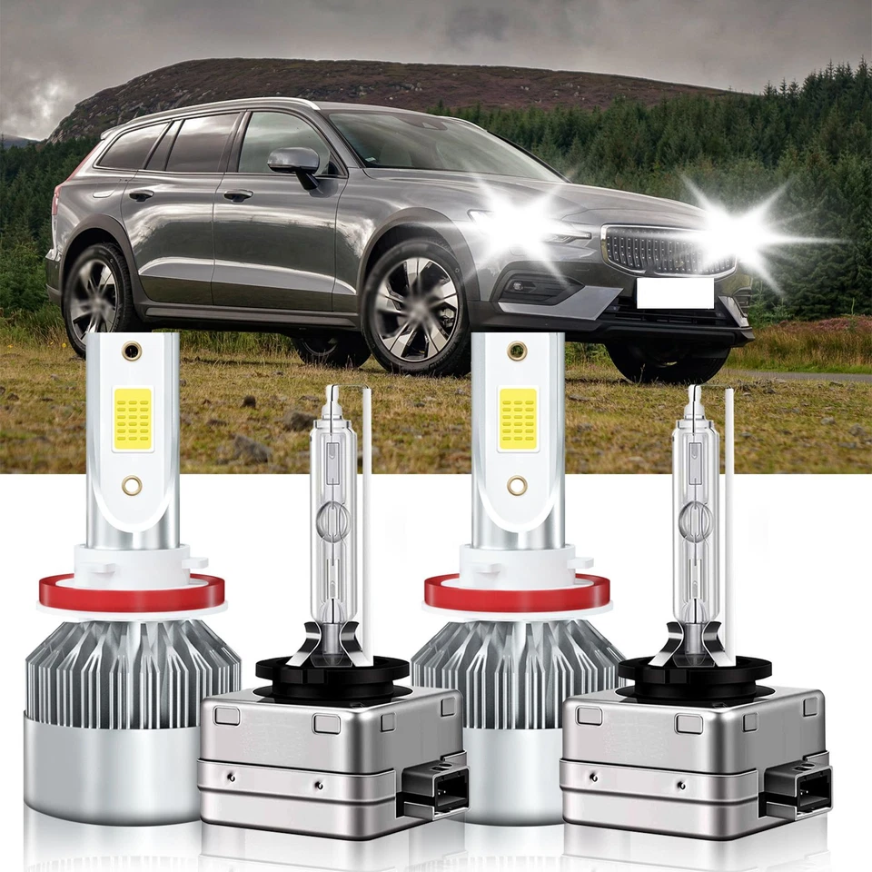 4x Kit de bombillas de faros LED HID H11 D3S para Volvo V60 Cross Country 2015-2018 Foto 2 de 4
