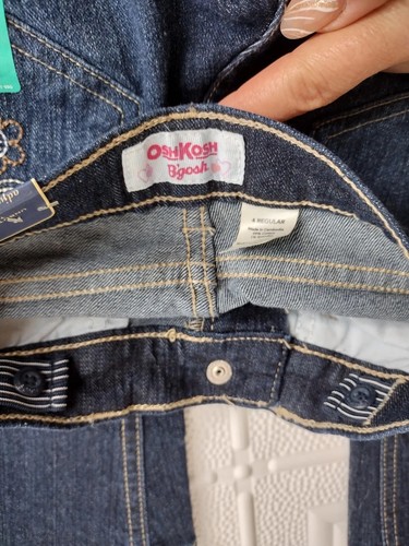 Girls Oshkosh B'gosh Flare Jeans Dark Blue Size 4 Adjustable Waistband - Picture 4 of 15