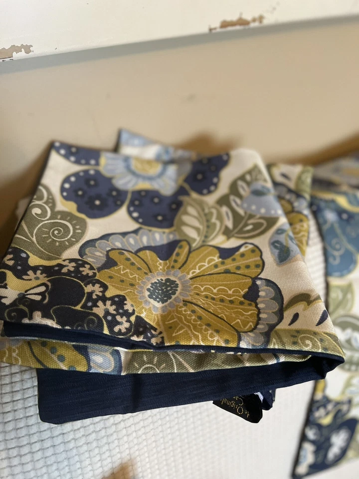 Juego de 4 fundas de almohada personalizadas florales azules doradas 18 X 18 OFERTAS Foto 2 de 4