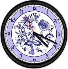 Blue Onion Danube Japan Floral Wall Clock #86