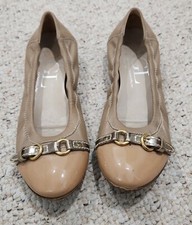AGL Attilio Giusti Leombruni Italy Women  s Ballet Beige Flats Sz 36 1/2 EU