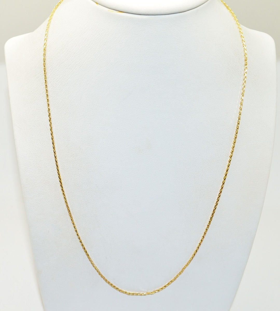 Gorgeous Dainty 14K Yellow Gold Box Chain Necklace 18.0