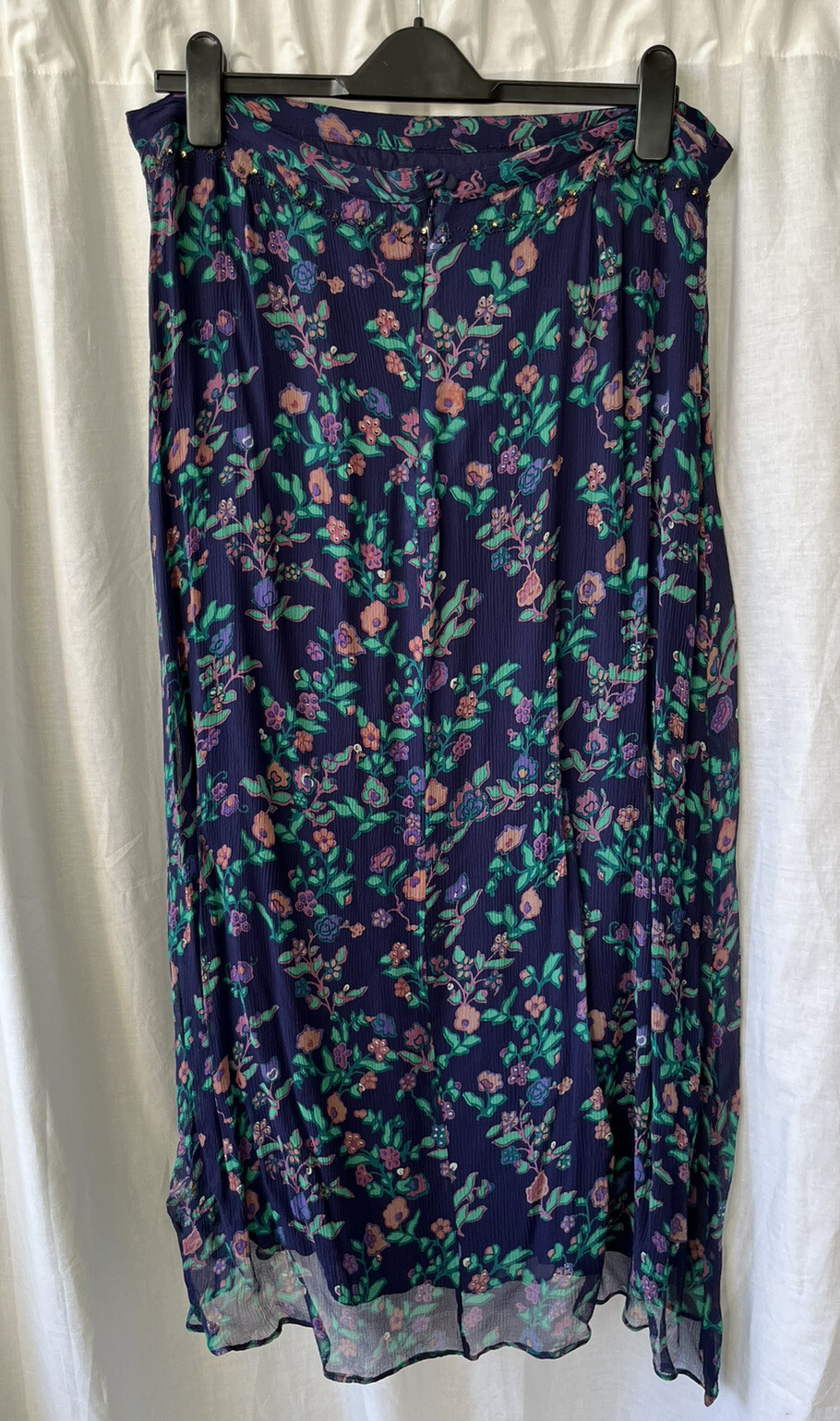 BRORA Lined Silk Skirt 💕 Vintage Flower Print sz 14 With Beading NEW eBay