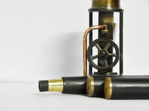 Collectible Walking Cane Stick With Working Steam Engine Model Brass Steampunk - Picture 6 of 10