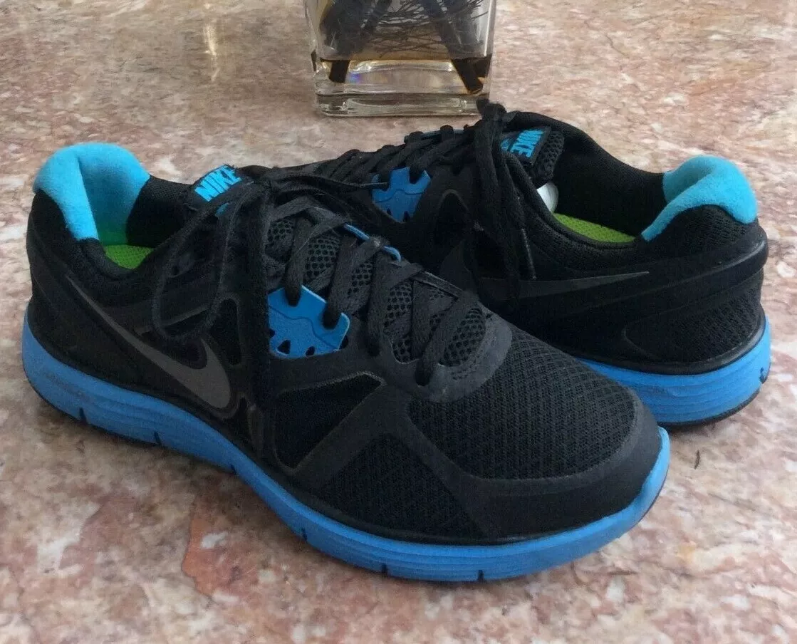 Nike Lunarglide 3 Women s Blue Black Running Shoes Size 9.5 454315 007 EUC