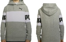Puma Youth Hoodie Pullover White Fleece Outwear Size Large 14/16