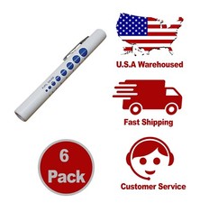 6 Pack - LED Penlight Pen Light Nurse Nursing Medical Pupil Gauge LED US Seller