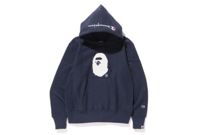 Neu: A BATHING APE x CHAMPION 2016 Hooded Sweatshirt Navy XL Mega RARE