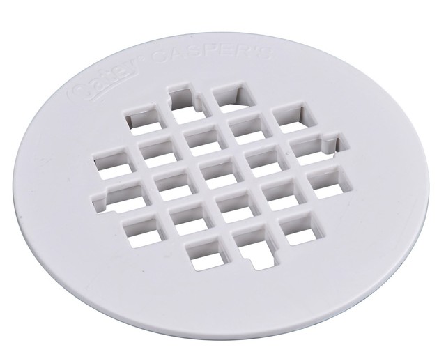 4 1/4" rOund Universal Shower floor drain STRAINER White ABS Plastic