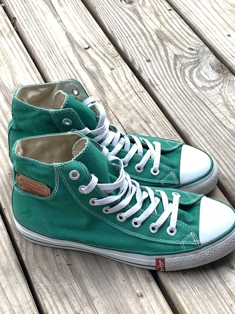 Womens Levi Co. Canvas High Top Sneakers Green Size 11 Men s Size