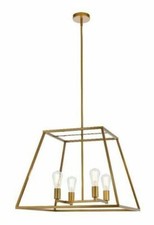 Brass Farmhouse Pendant Chandelier Dining Room Kitchen Island Ceiling Light 24in