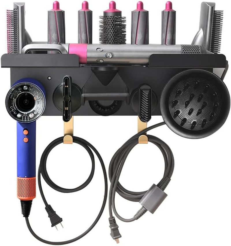 Wall Mount Holder with Dyson Airwrap Styler HD16 Hair Dryer, Magnetic Adsorption