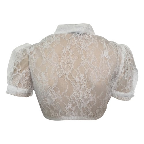 Camicia Dirndl Marjo Becca Lauren crema - camicetta tradizionale a maniche corte da donna - Foto 4 di 5
