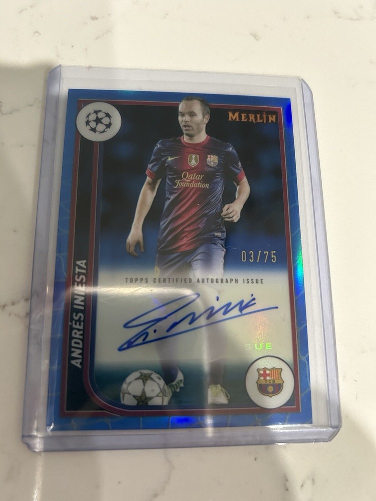 2023-24 Topps Merlin Chrome UEFA Andres Iniesta #AU-AI Blue Autographs Auto /75