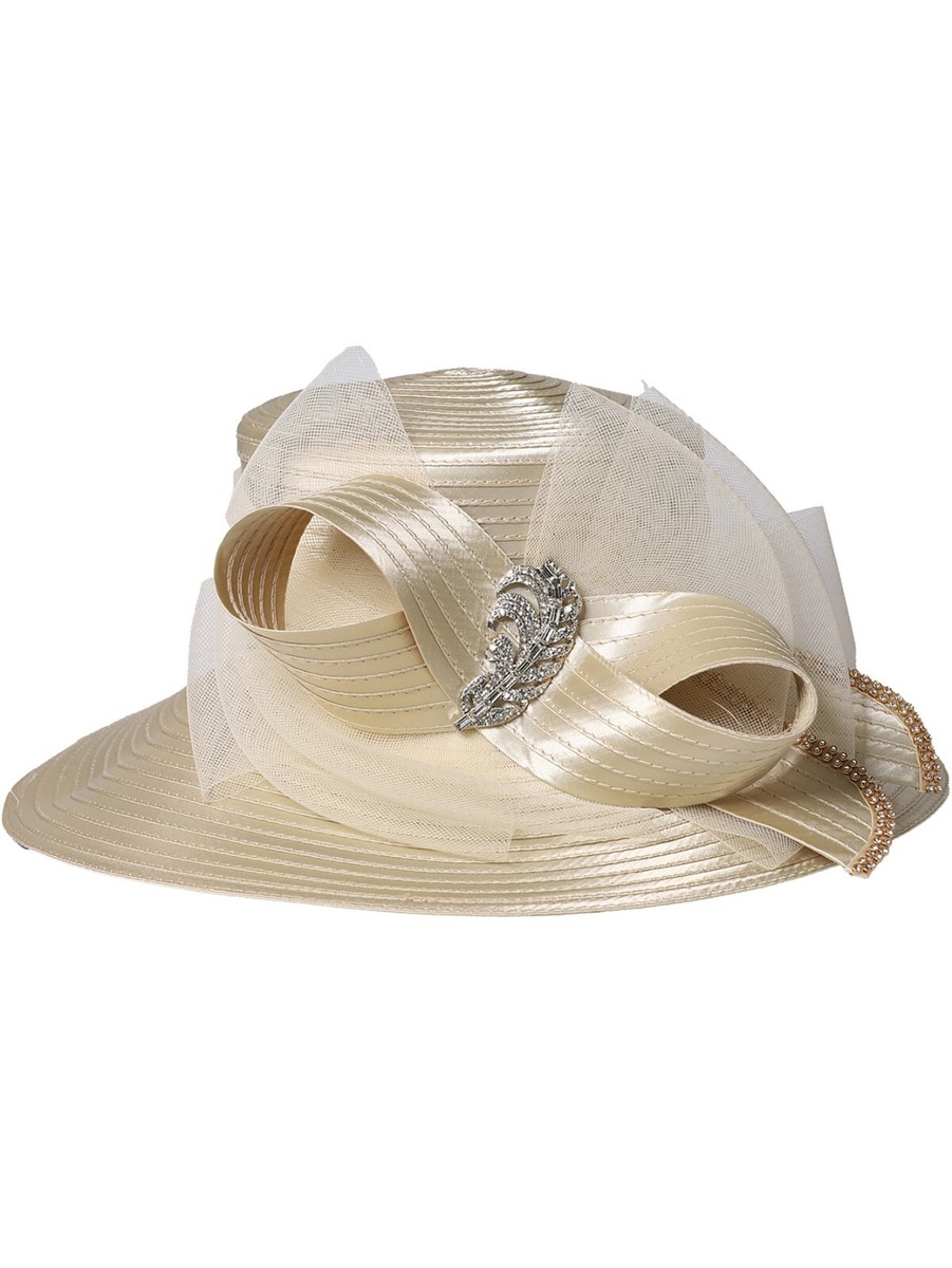 Soruna Vintage 100% Wool Elegant beige Fascinator Feather Detail formal church Soruna Vintage 100% Wool Elegant beige Fascinator Feather  main image 3