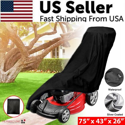#ad Waterproof Lawn Mower Cover Heavy Duty UV Protector for Push Mower Universal Fit $12.29