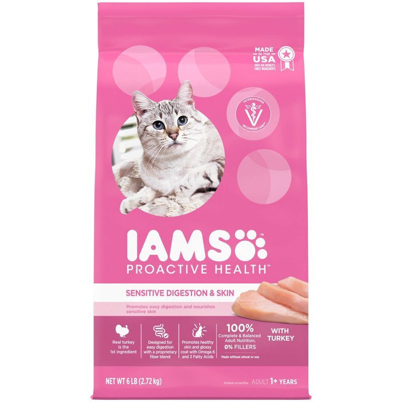 IAMS Proactive Health Sensitive Digestion Skin Turkey Dry Cat Food