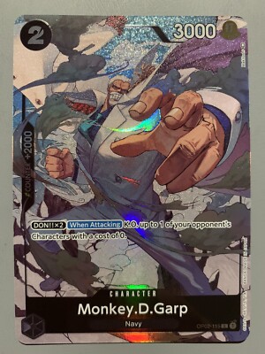 ONE PIECE CARD GAME MONKEY.D.GARP (BLACK) OP02-115 P-R AA (ENGLISH