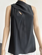 Emporio Armani Black Crepe Sleeveless Top, Nice Details, Sz 8, Great Condition